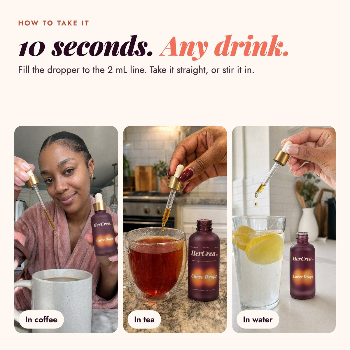 Ten seconds in coffee, tea or water